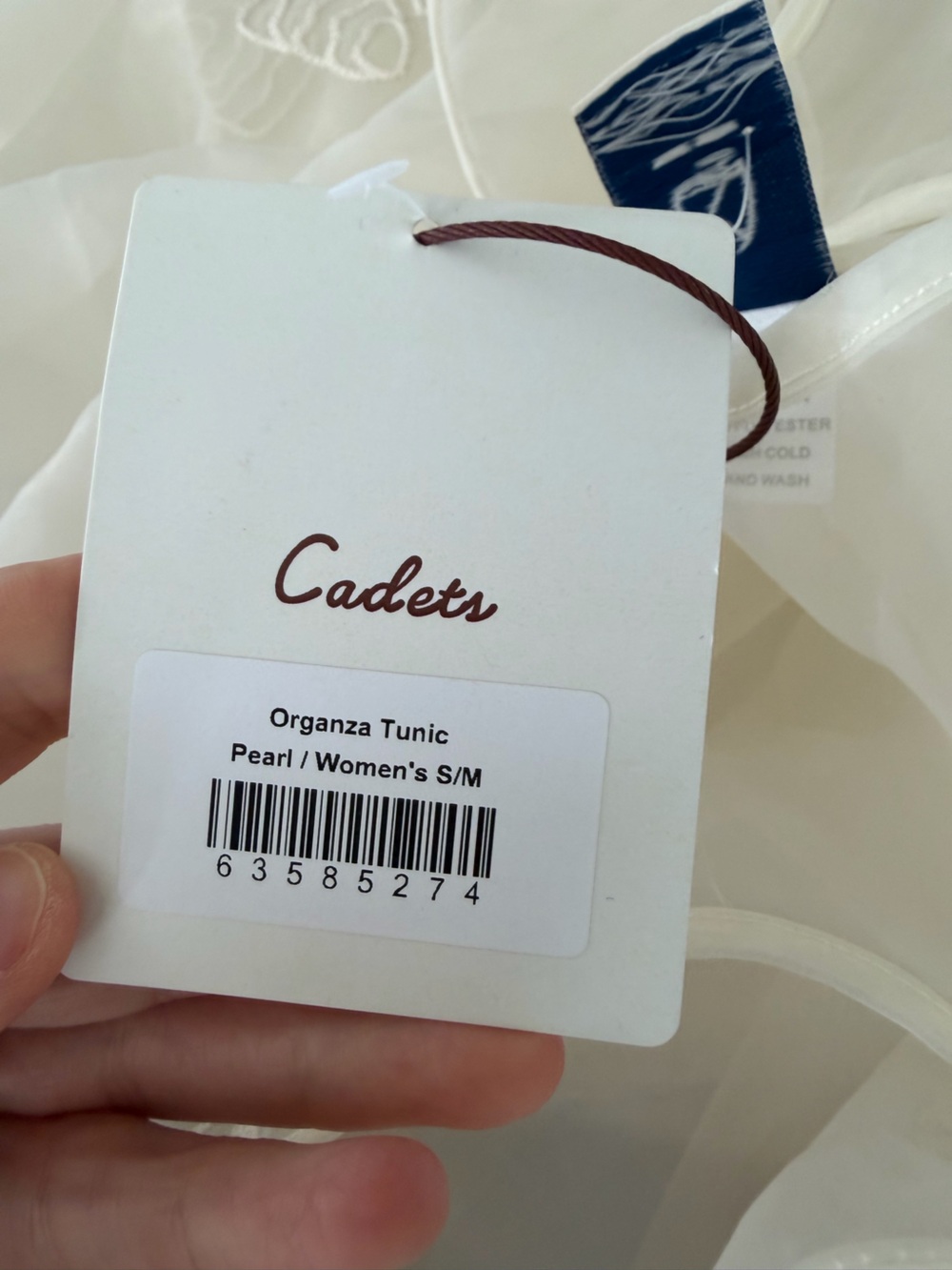 Cadets Organza Tunic In Pearl Size S/M Nwt — image 6 of 8